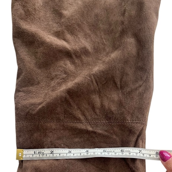 New suede brown flare leg pants - Picture 7 of 7